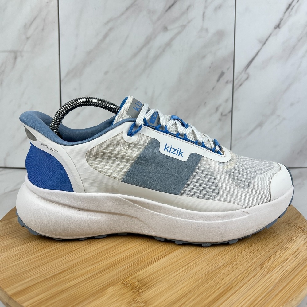 Sample Kizik Mens Size 9 Blue White Athletic Running Trail Walk Sneakers Shoes